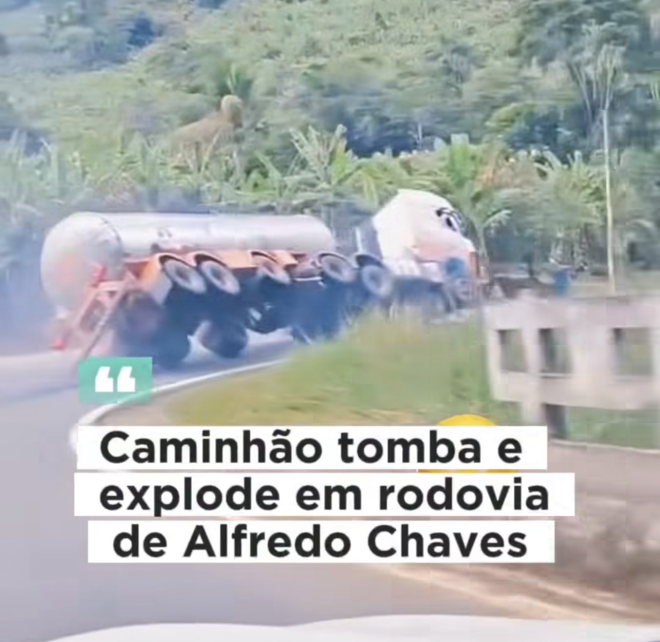 Caminhão-tanque tomba e explode em rodovia de Alfredo Chaves